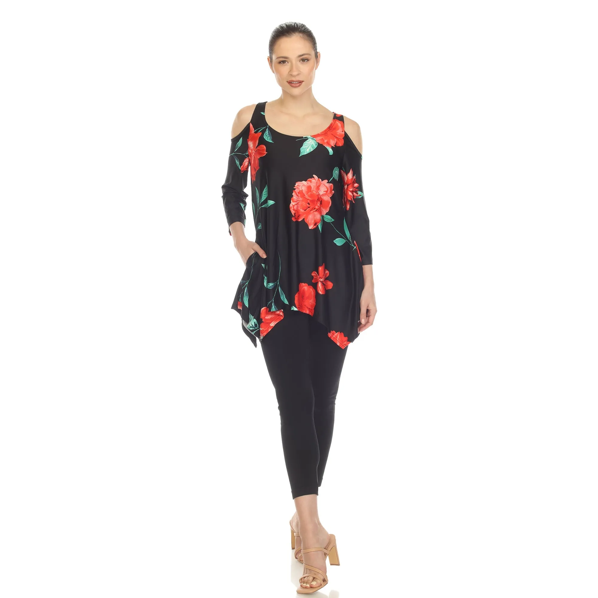 Floral Printed Cold Shoulder Tunic sold by Dress Barn product image thumbnail 5