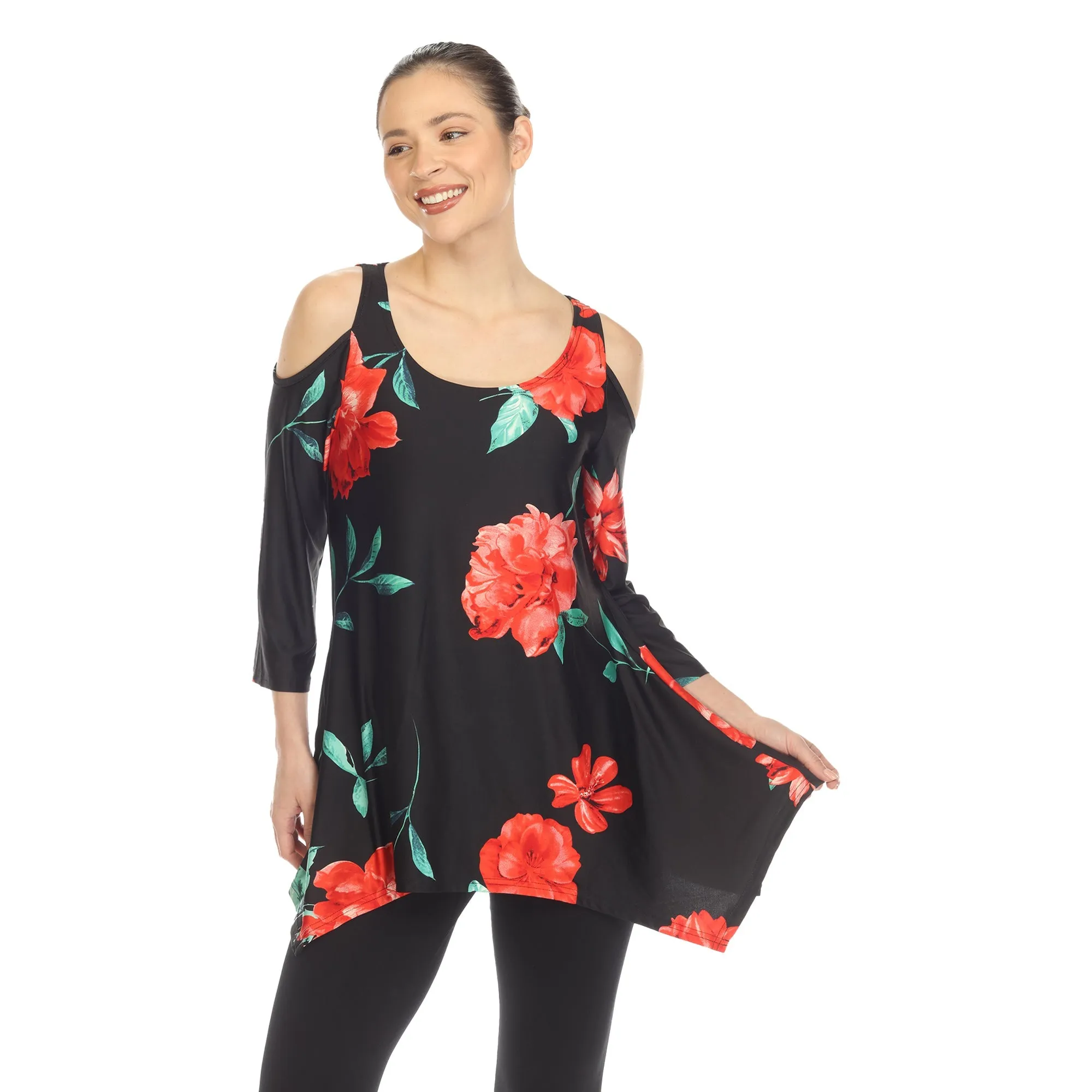 Floral Printed Cold Shoulder Tunic sold by Dress Barn