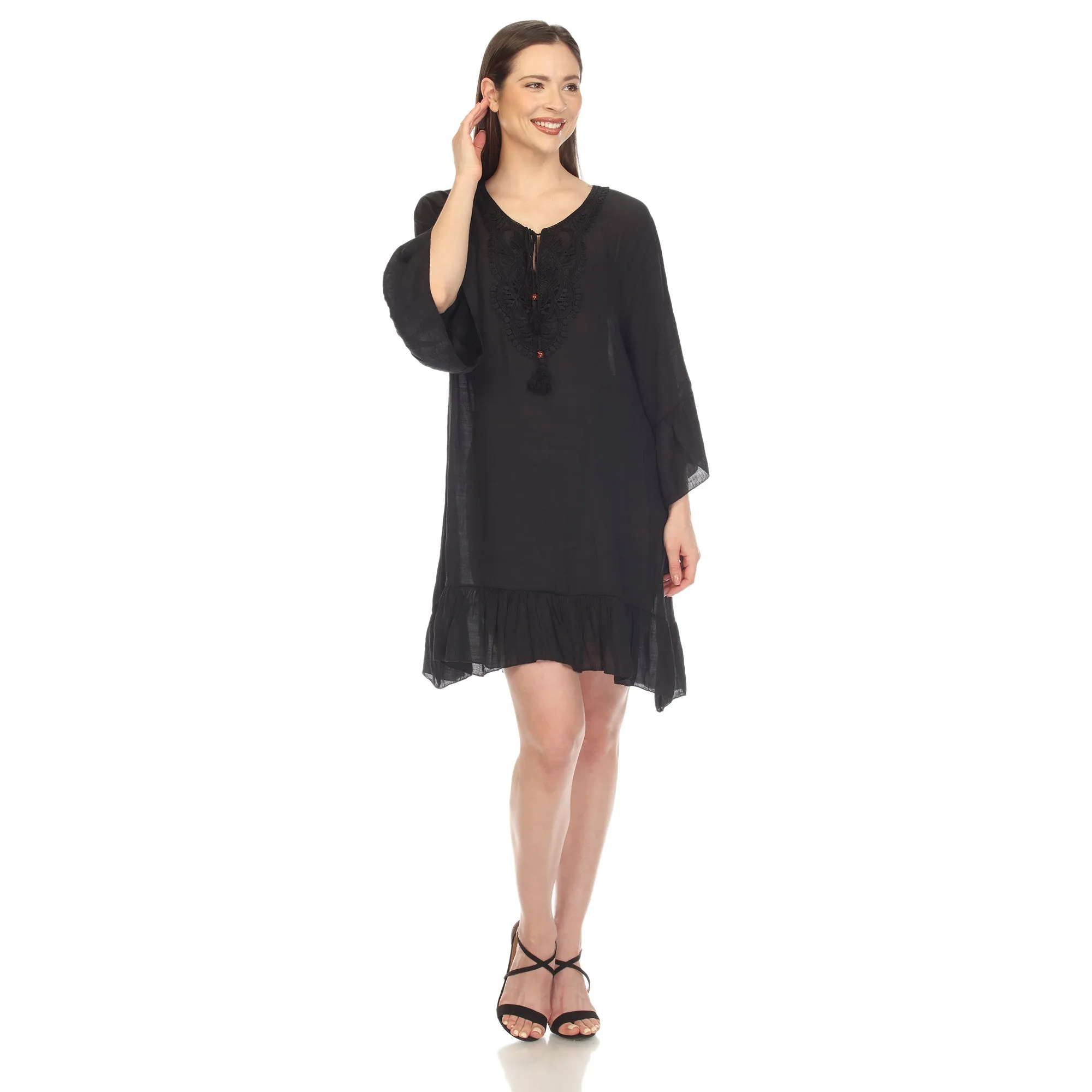 Sheer Crochet Knee Length Cover Up Dress sold by Dress Barn
