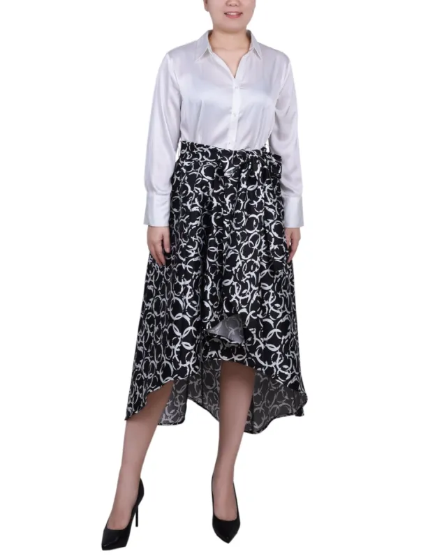 Satin/Mikado Dress - Petite sold by Dress Barn