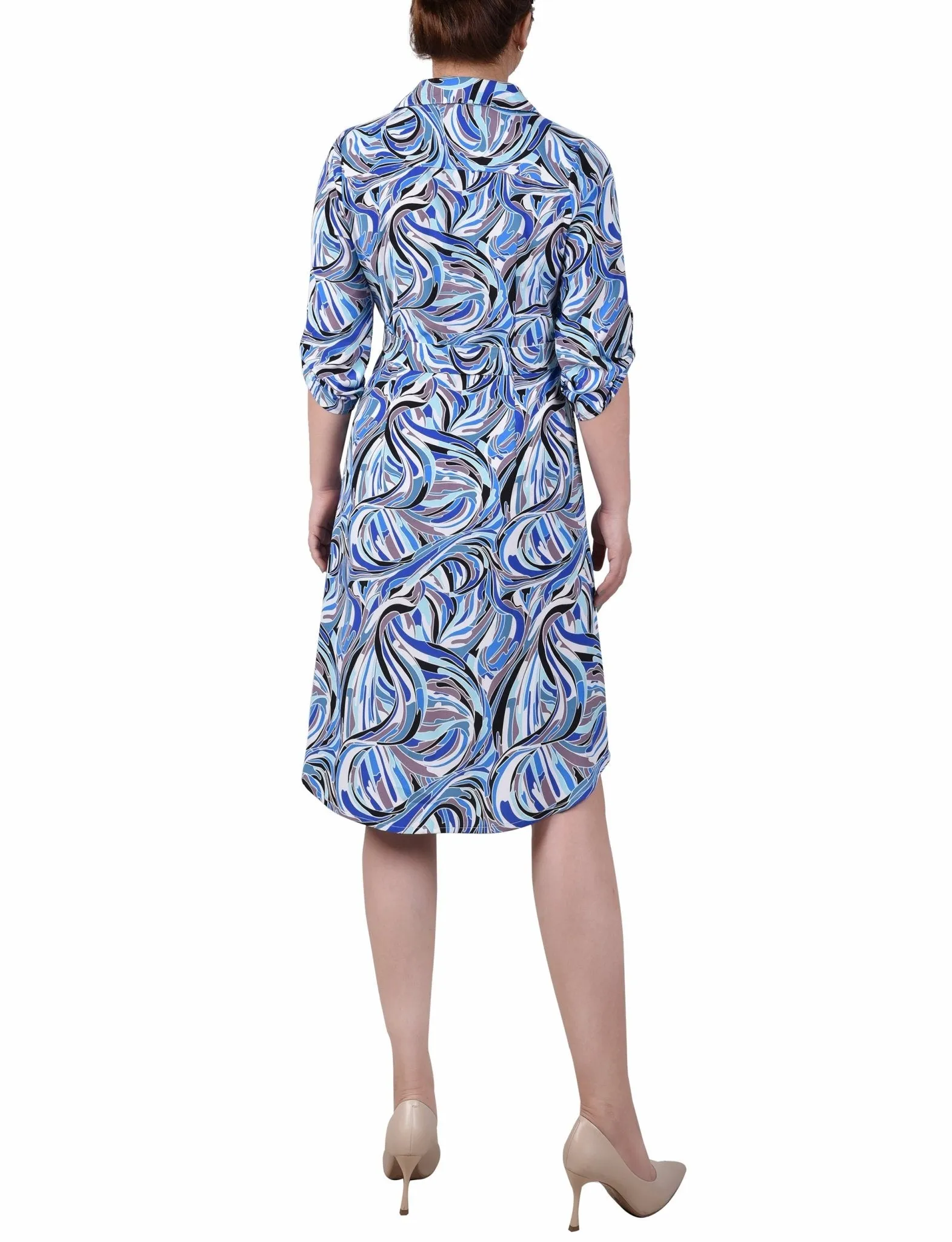 3/4 Length Roll Tab Zip Front Shirtdress - Petite sold by Dress Barn product image thumbnail 3