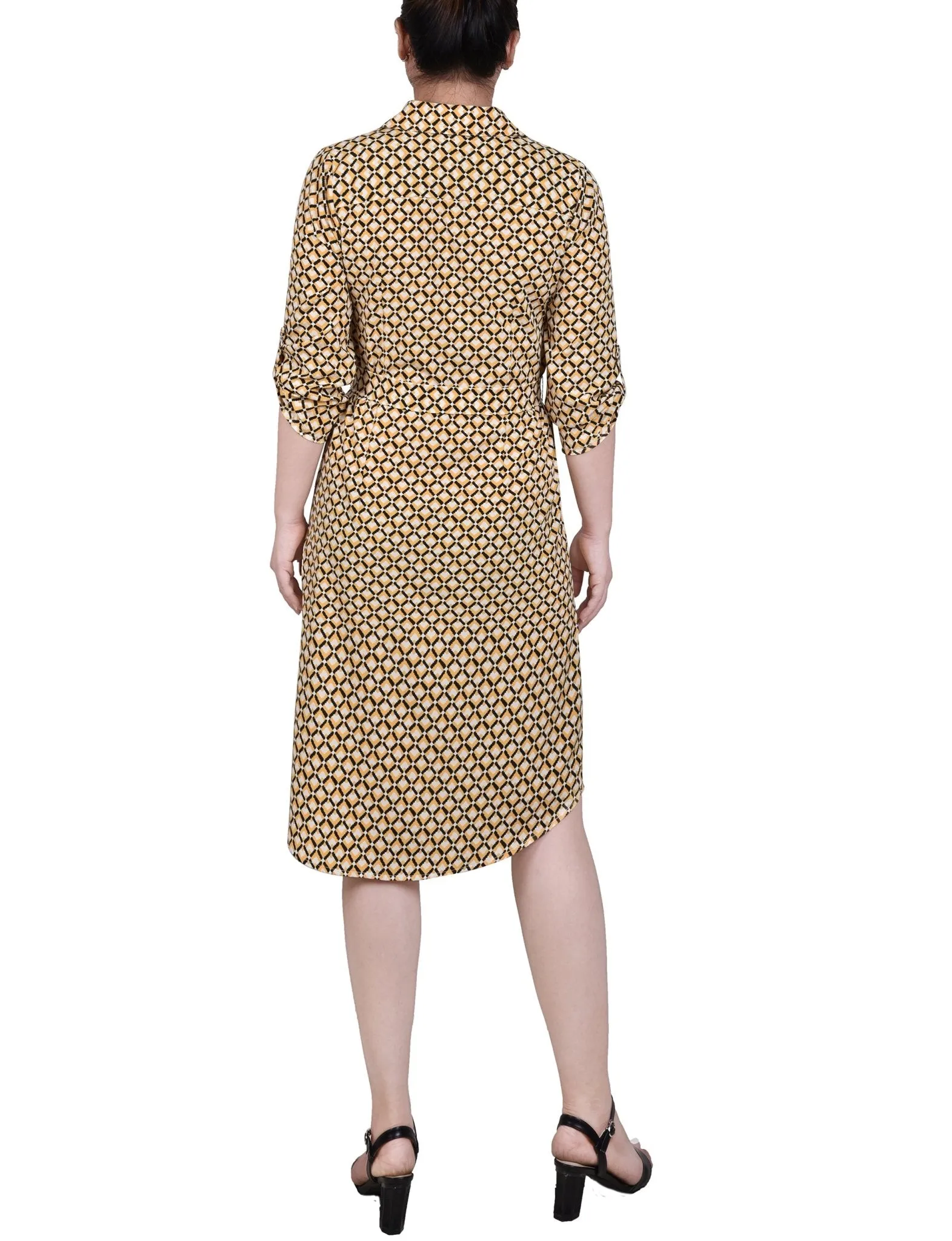 3/4 Length Roll Tab Sleeve Zippered Shirtdress - Petite sold by Dress Barn product image thumbnail 3