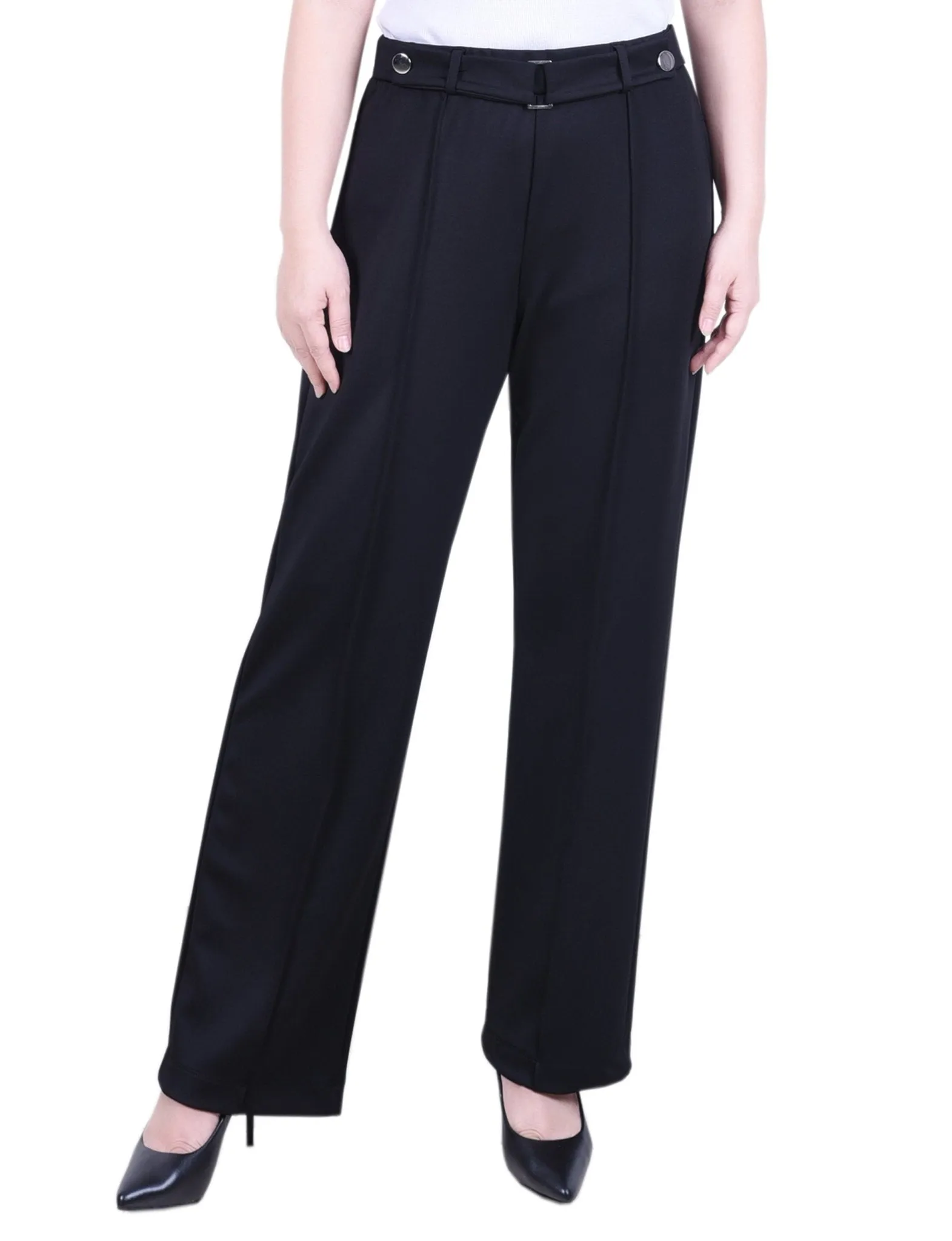 Full Length Scuba Crepe Pants - Petite sold by Dress Barn