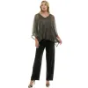 Novelty Trim Cold Shoulder Poncho Pant Set sold by Dress Barn