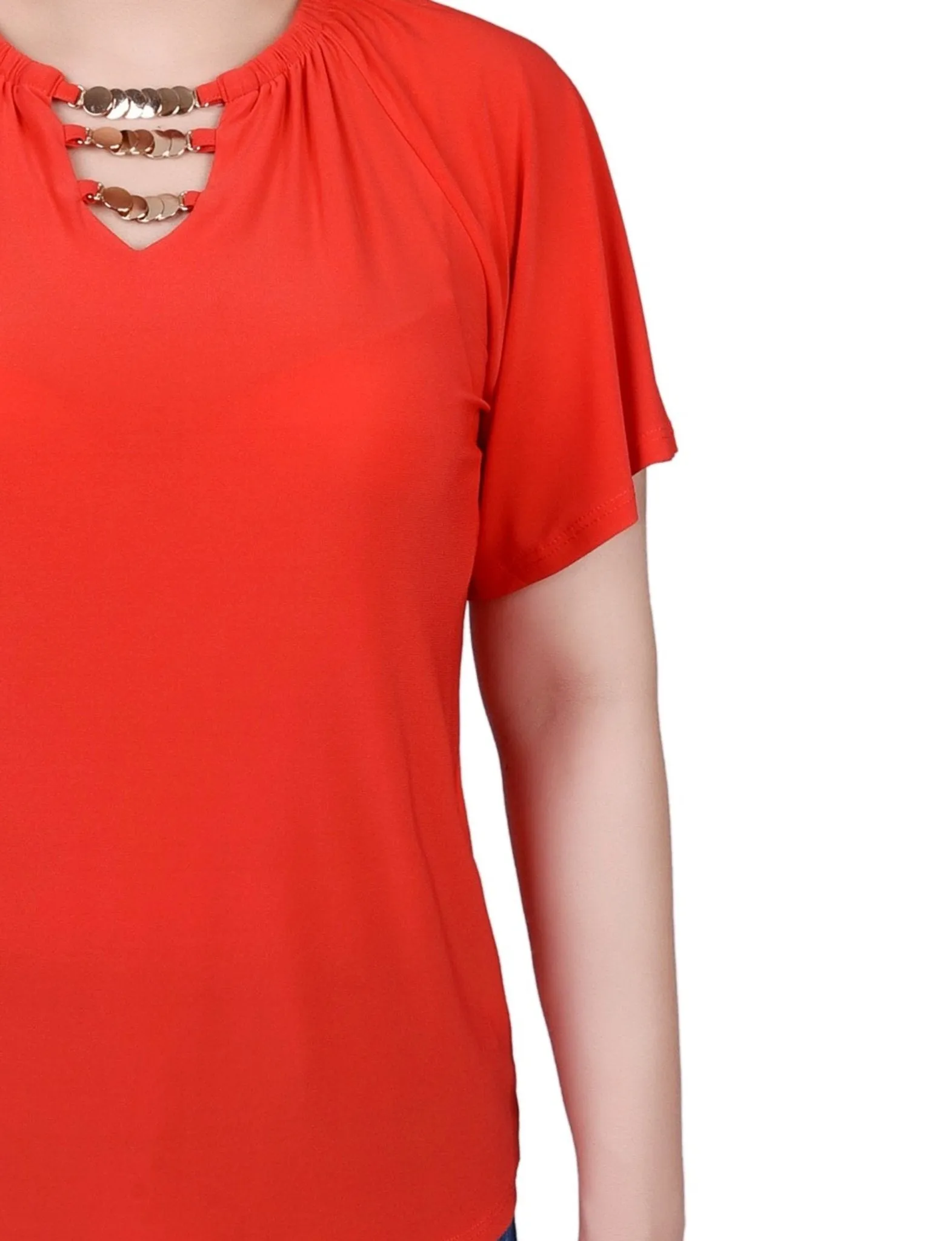 Raglan Sleeve Top With Chain Details sold by Dress Barn product image thumbnail 3