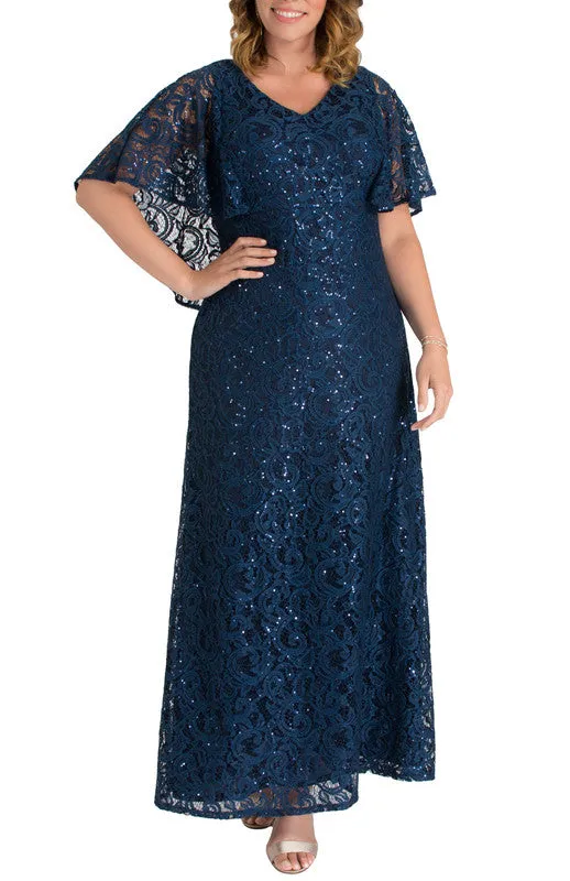 Celestial Cape Sleeve Gown - Plus sold by Dress Barn product image thumbnail 5