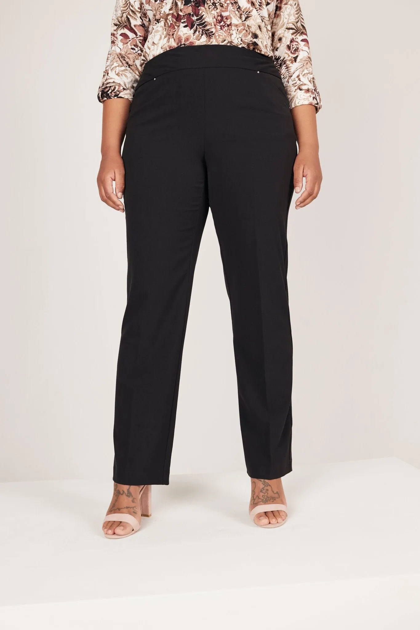 Roz & Ali™ Secret Agent Pull On Tummy Control Pants Cateye Pockets With Rivets - Plus sold by Dress Barn product image thumbnail 2