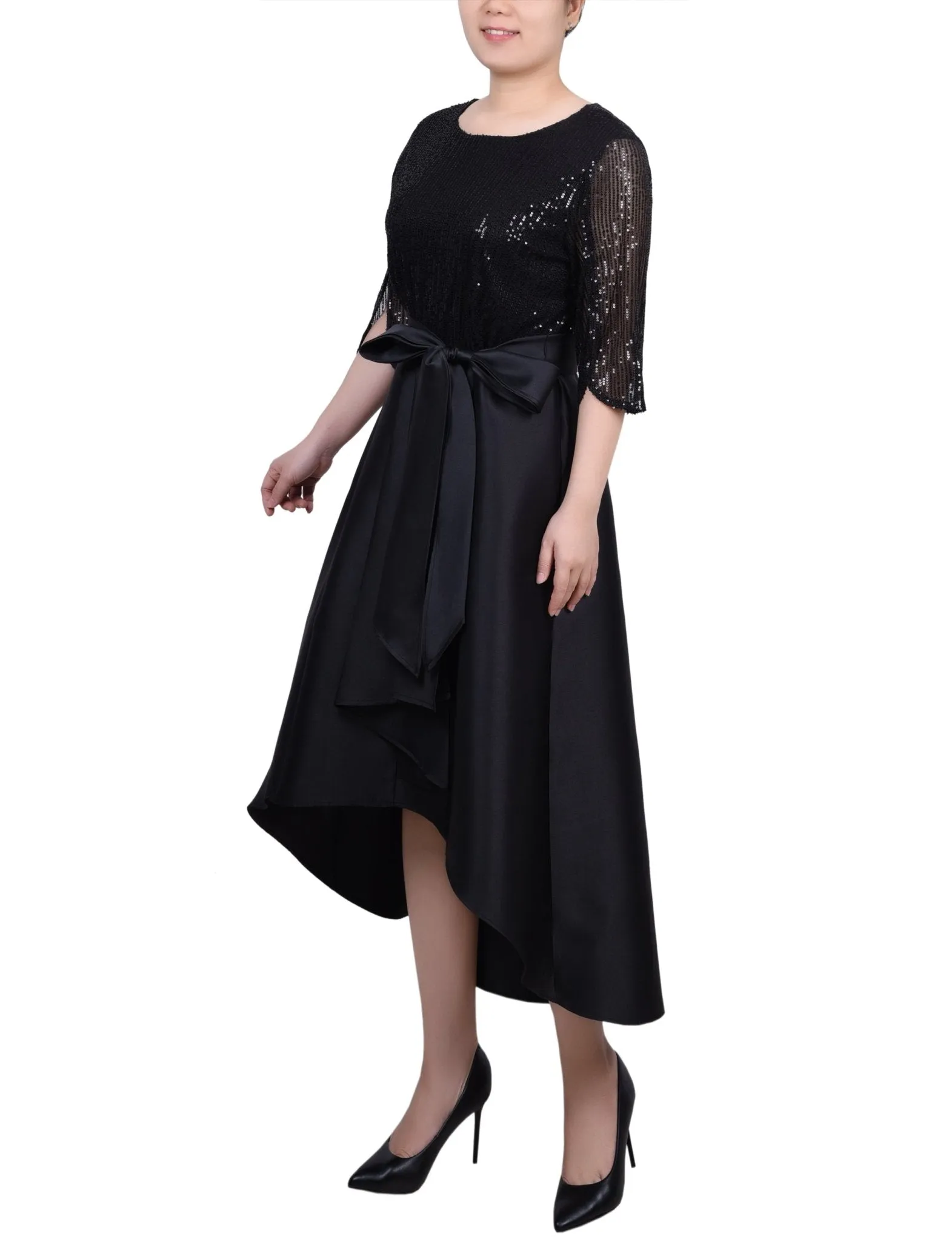 Sequin and Jacquard Holiday Dress - Petite sold by Dress Barn product image thumbnail 2