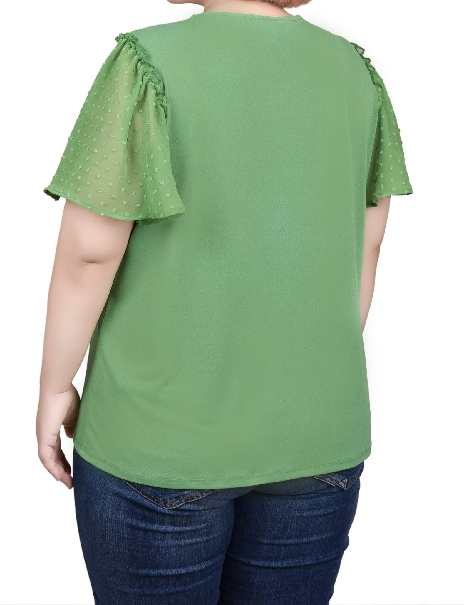 Clip Dot Flutter Sleeve Top - Plus sold by Dress Barn product image thumbnail 2