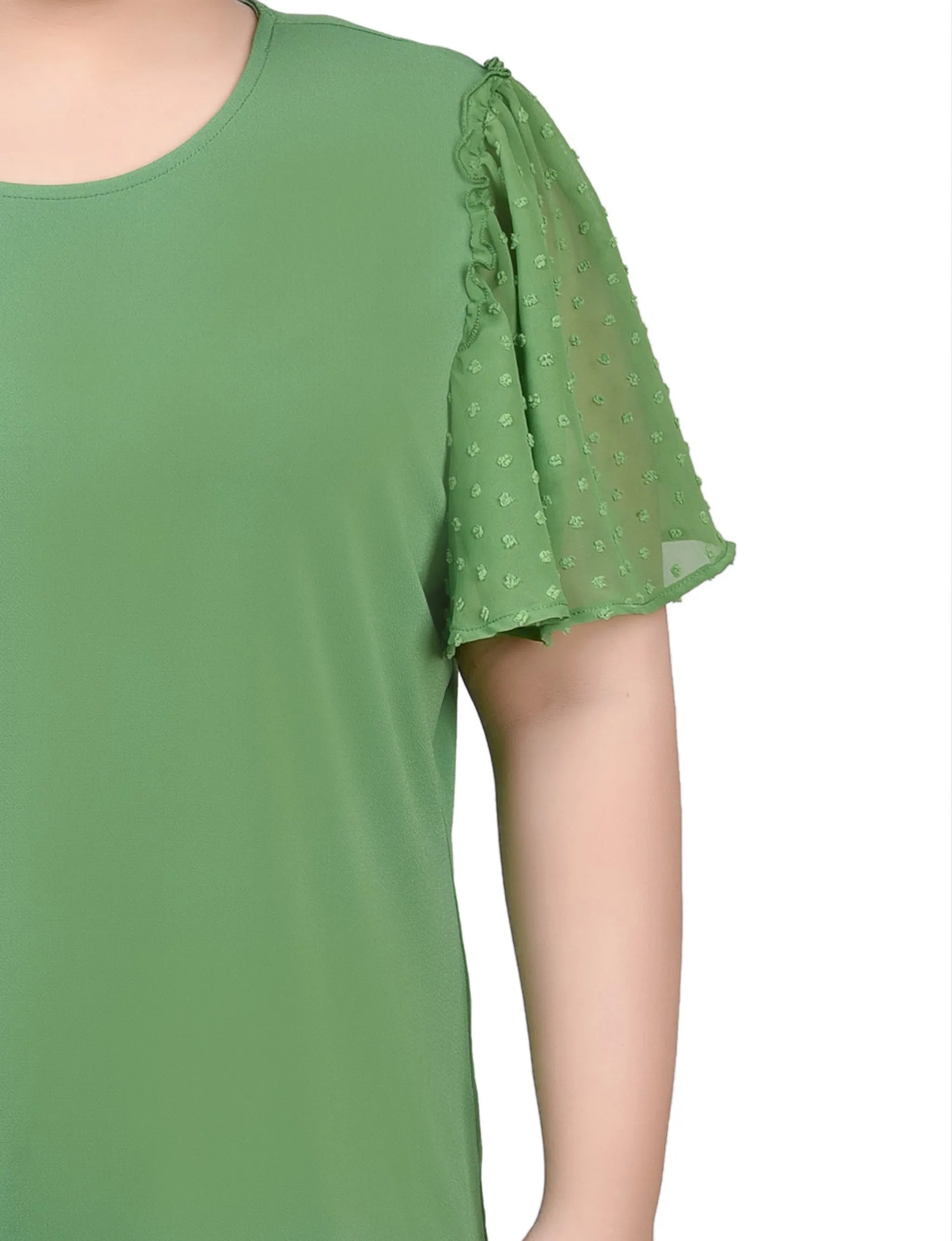Clip Dot Flutter Sleeve Top - Plus sold by Dress Barn product image thumbnail 4