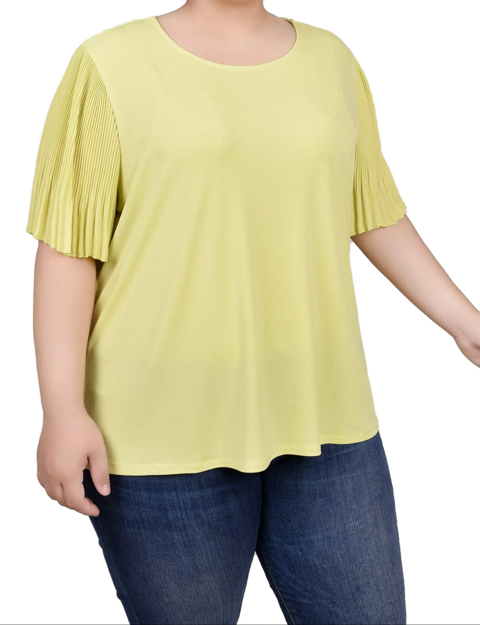 Pleated-Sleeve Top - Plus sold by Dress Barn product image thumbnail 3