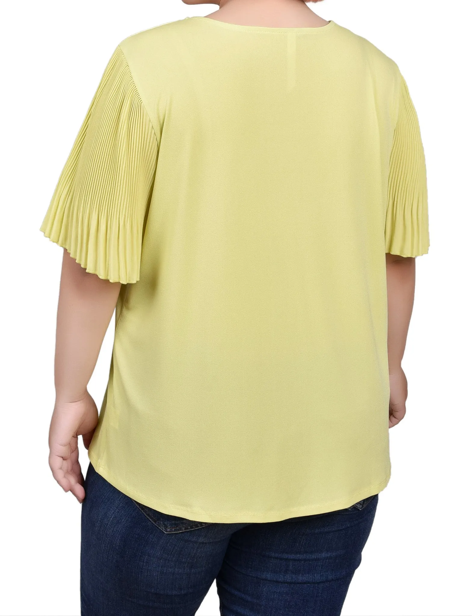 Pleated-Sleeve Top - Plus sold by Dress Barn product image thumbnail 2