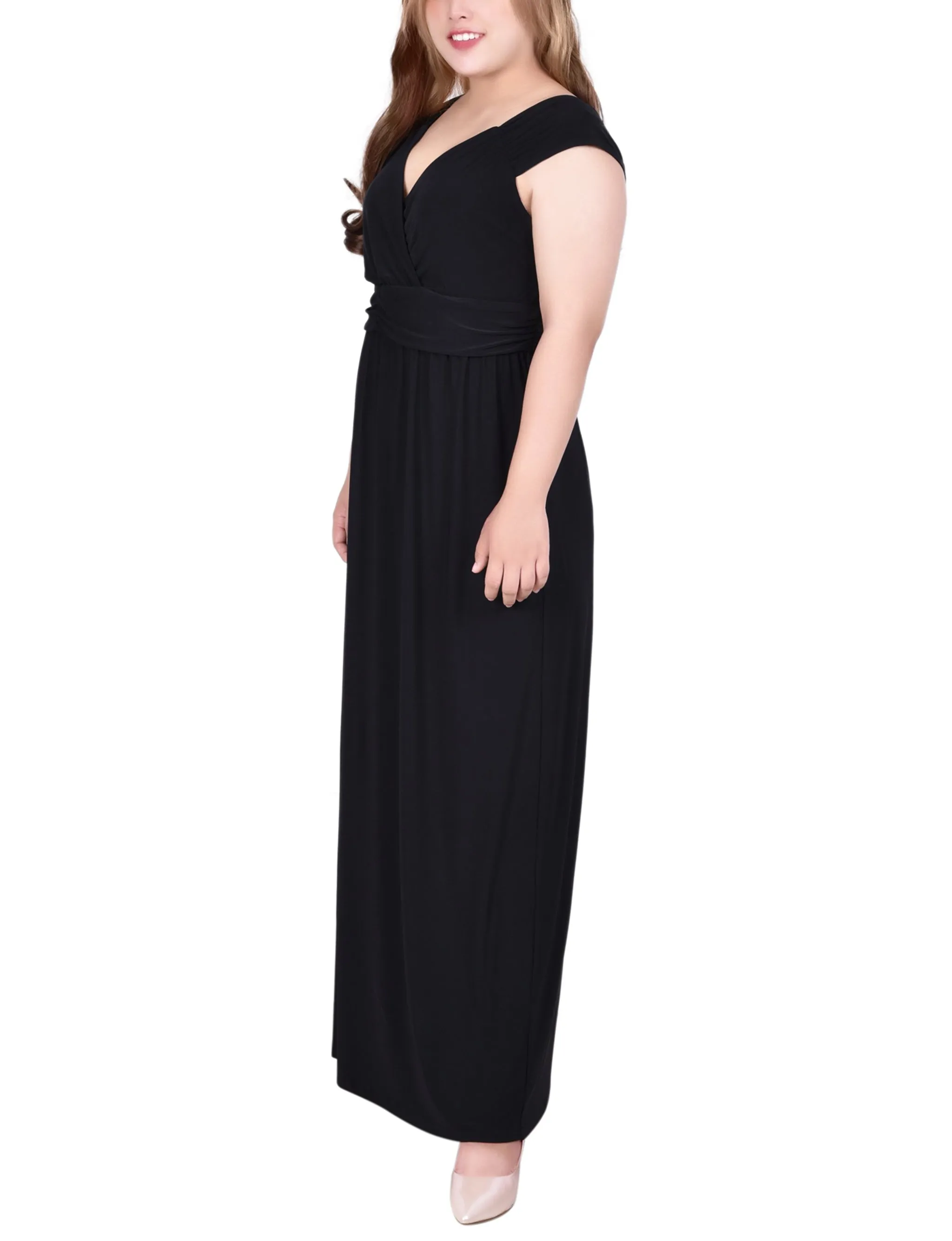 Black Ruched Empire-Waist Maxi Dress - Plus sold by Dress Barn product image thumbnail 2