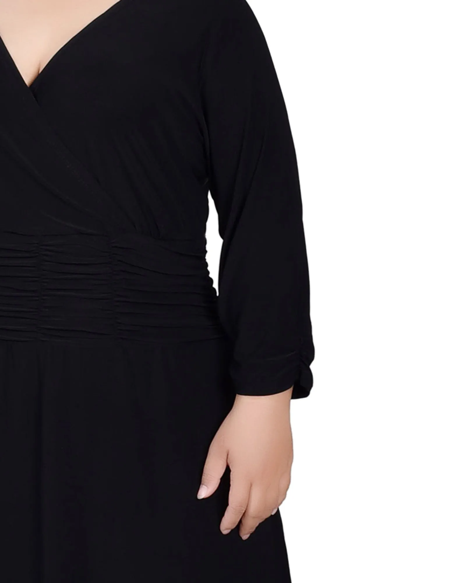 Black Ruched A-Line Dress - Plus sold by Dress Barn product image thumbnail 4