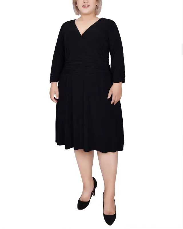 Black Ruched A-Line Dress - Plus sold by Dress Barn