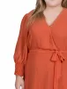 Orange Rust 3/4 Sleeve Belted Chiffon Hankerchief Hem Dress - Plus sold by Dress Barn