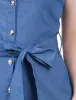Med Denim Sweetheart Neck Chambray Sundress - Petite sold by Dress Barn