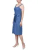 Med Denim Sweetheart Neck Chambray Sundress - Petite sold by Dress Barn