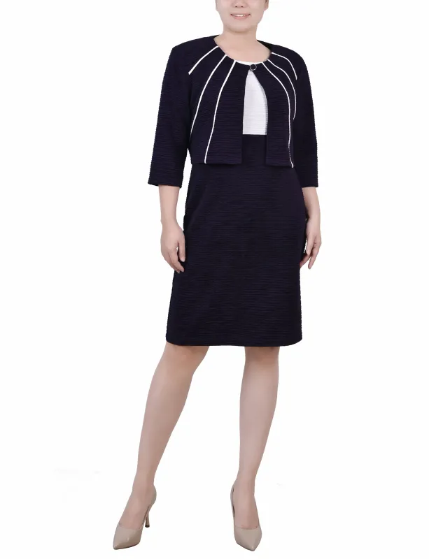 Eggplant 2 Piece Colorblocked Dress Set - Petite sold by Dress Barn