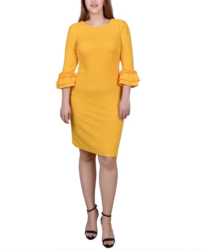 Lemon 3/4 Sleeve Textured Knit Dress sold by Dress Barn