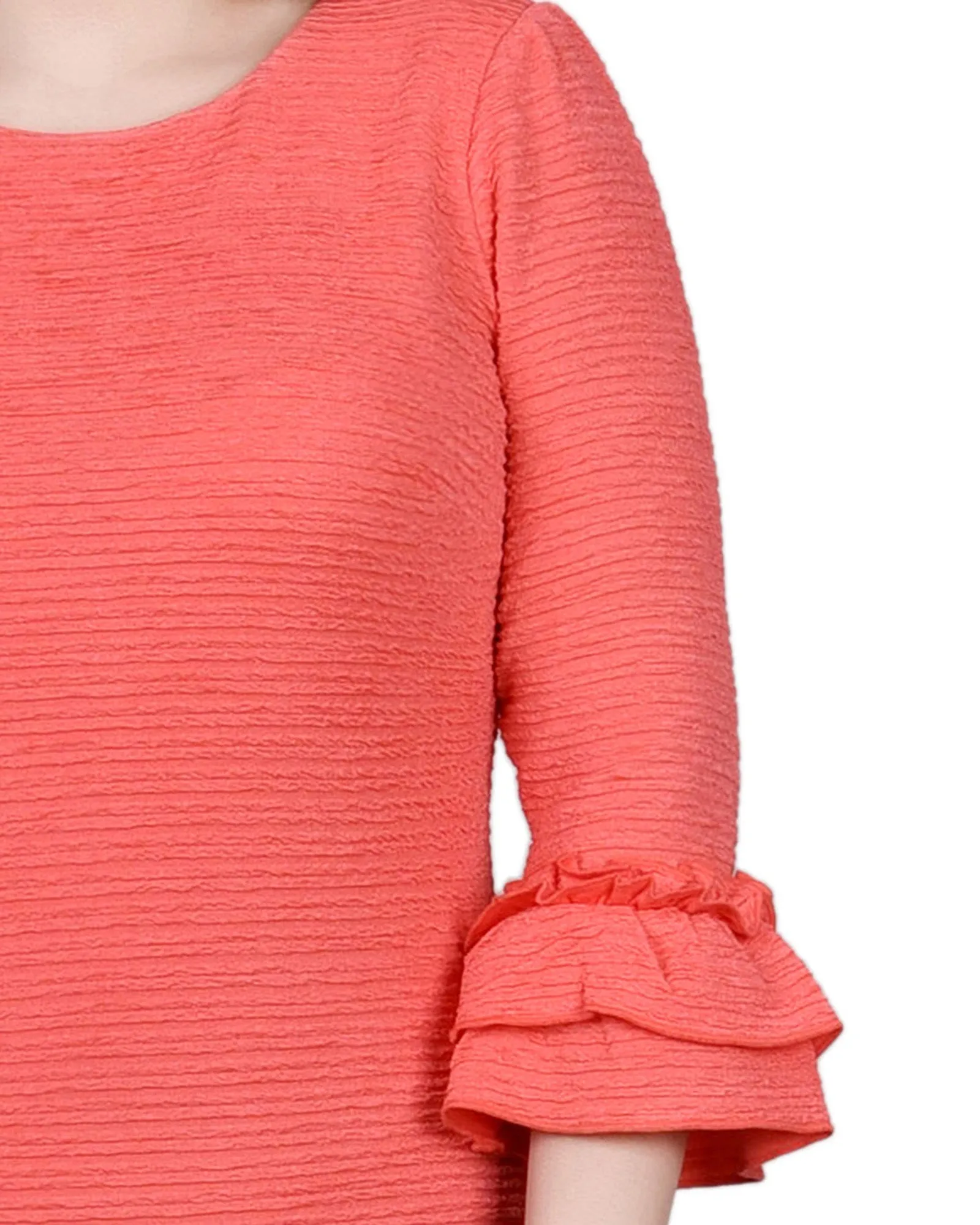Coral 3/4 Sleeve Textured Knit Dress sold by Dress Barn product image thumbnail 4