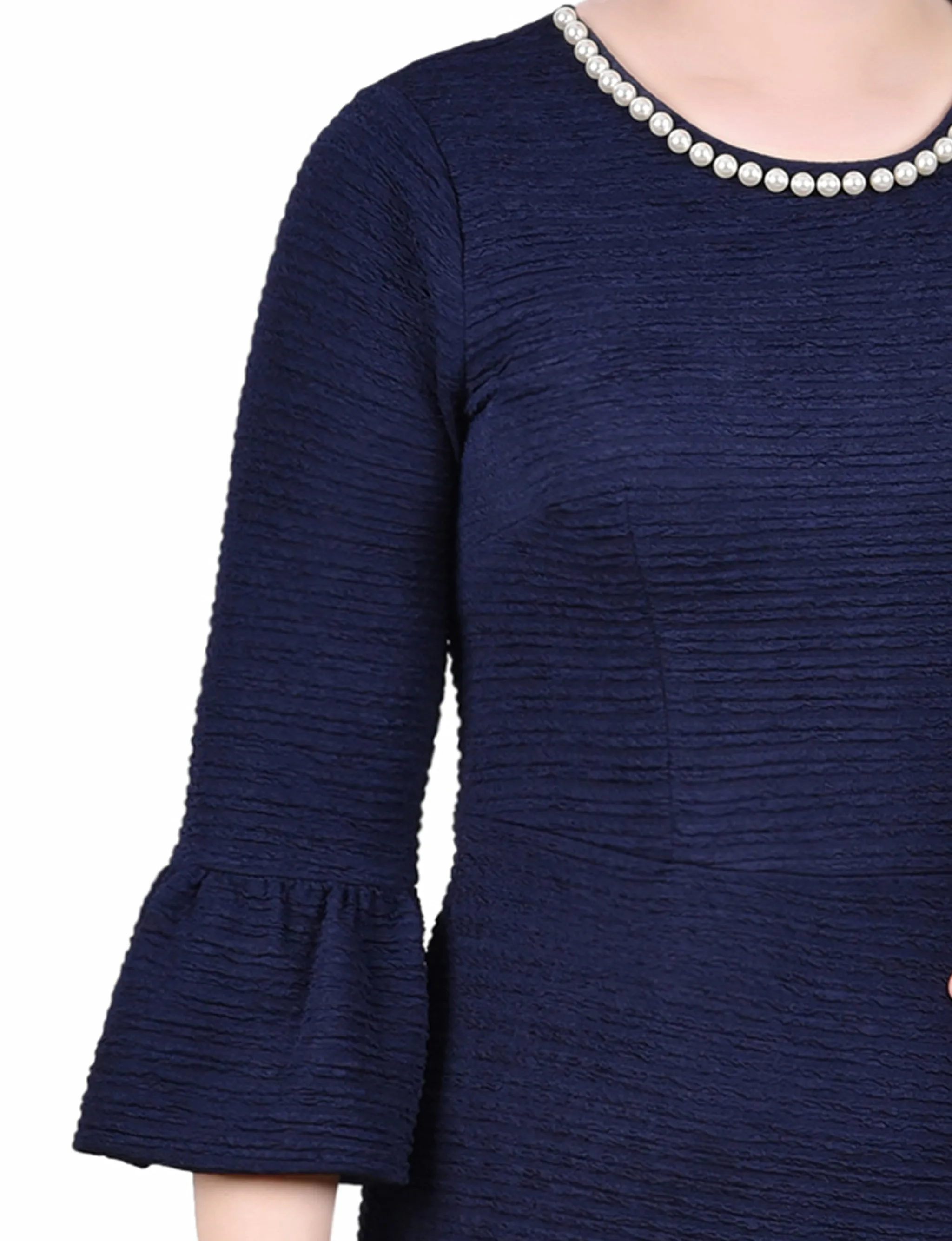 Navy 3/4 Length Pearl Detail Dress sold by Dress Barn product image thumbnail 4