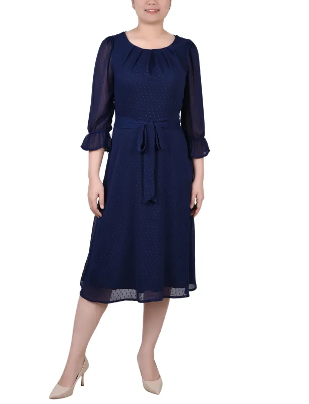 Evening Blue 3/4 Length Pearl Detail Dress sold by Dress Barn