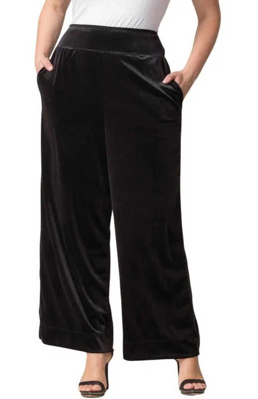 Velvet Luxe Wide Leg Pants - Plus sold by Dress Barn
