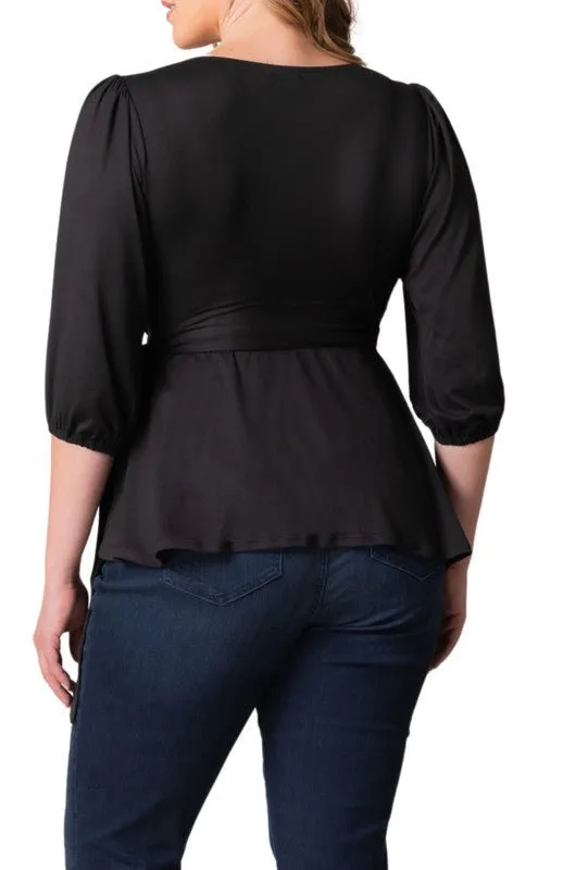 Nina 3/4 Sleeve Wrap Top - Plus sold by Dress Barn product image thumbnail 3