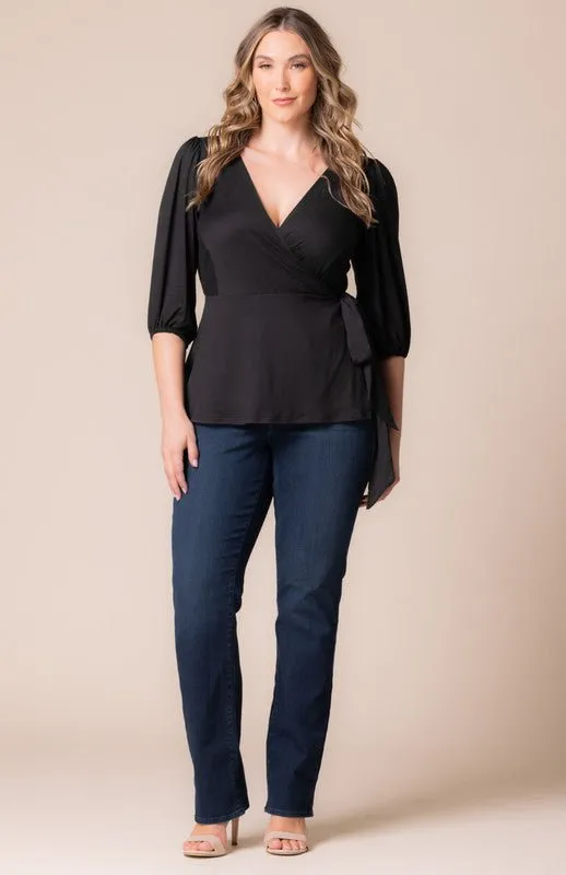 Nina 3/4 Sleeve Wrap Top - Plus sold by Dress Barn product image thumbnail 2