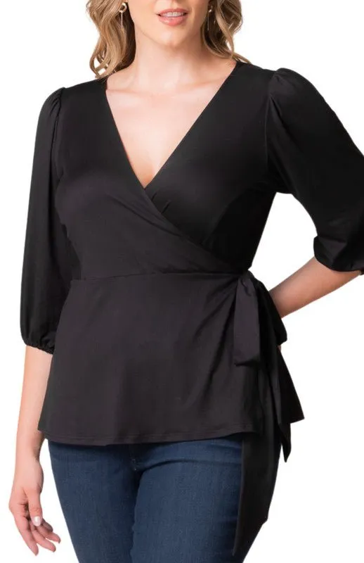 Nina 3/4 Sleeve Wrap Top - Plus sold by Dress Barn product image thumbnail 4