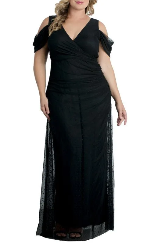Seraphina Mesh Evening Gown - Plus made by Dress Barn