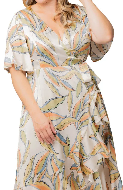 Artful Leaves Chloe Wrap Dress - Plus sold by Dress Barn product image thumbnail 3