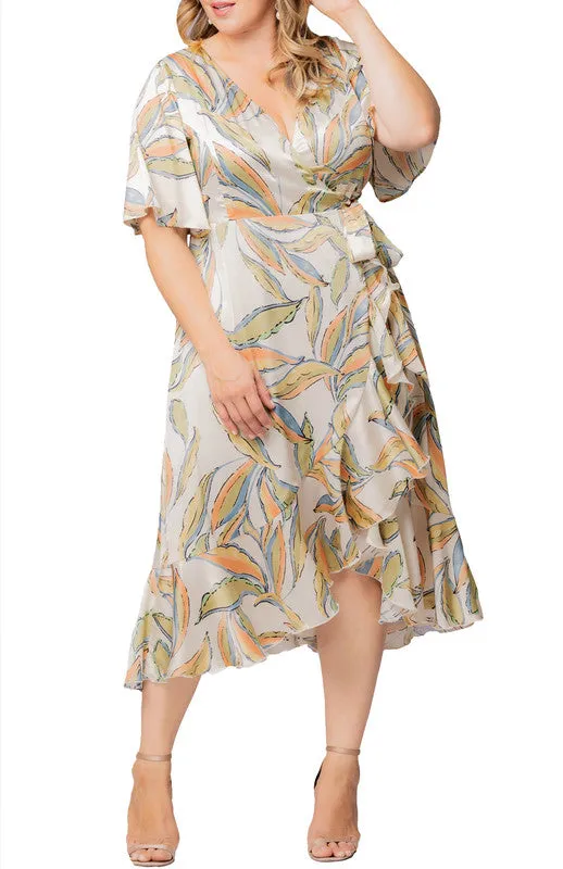 Artful Leaves Chloe Wrap Dress - Plus sold by Dress Barn