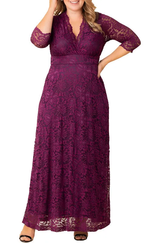 Berry Bliss Maria Lace Evening Gown - Plus sold by Dress Barn