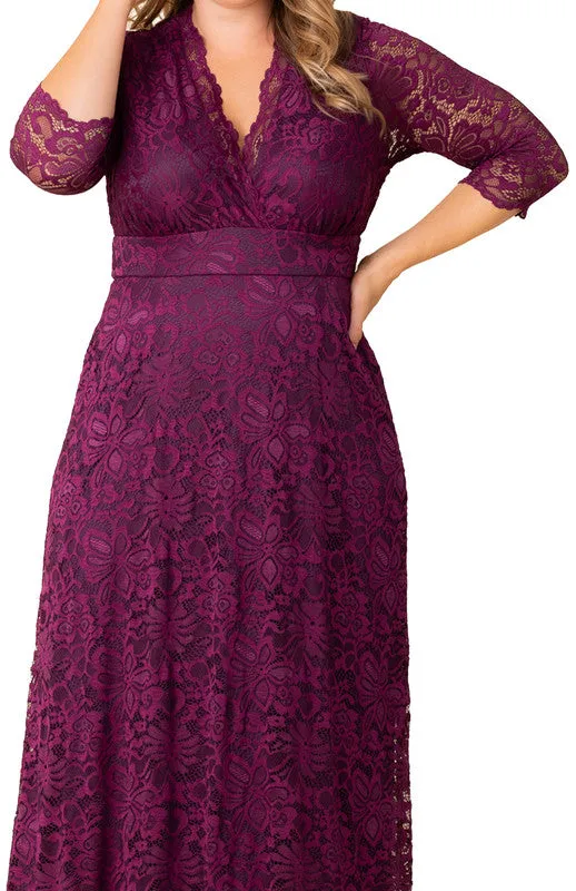 Berry Bliss Maria Lace Evening Gown - Plus sold by Dress Barn product image thumbnail 3