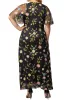 Black Blossom Print Embroidered Elegance Evening Gown - Plus sold by Dress Barn