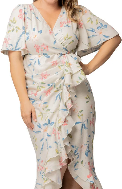 Lush Lily Print Alexandra Ruffle Faux Wrap Dress - Plus sold by Dress Barn product image thumbnail 3