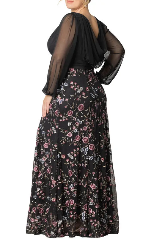 Moonlit Garden Isabella Embroidered Mesh Gown - Plus sold by Dress Barn product image thumbnail 2