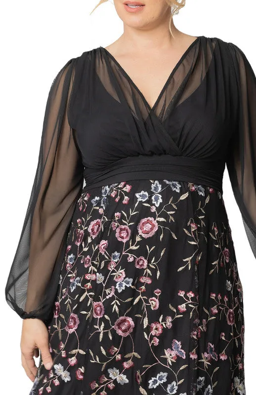 Moonlit Garden Isabella Embroidered Mesh Gown - Plus sold by Dress Barn product image thumbnail 3