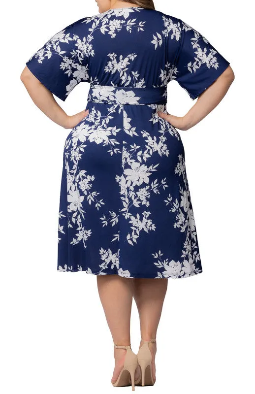 Navy Floral Print Gia Midi Dress - Plus sold by Dress Barn product image thumbnail 2
