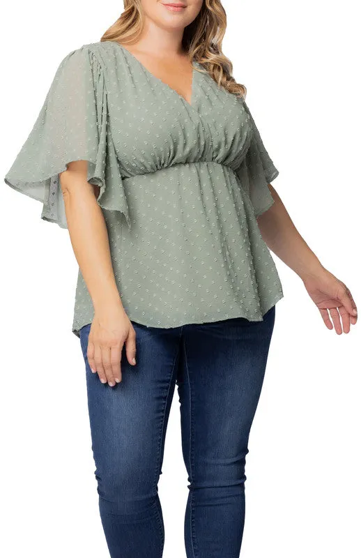 Sage Dot Seaside Serenade Top - Plus sold by Dress Barn