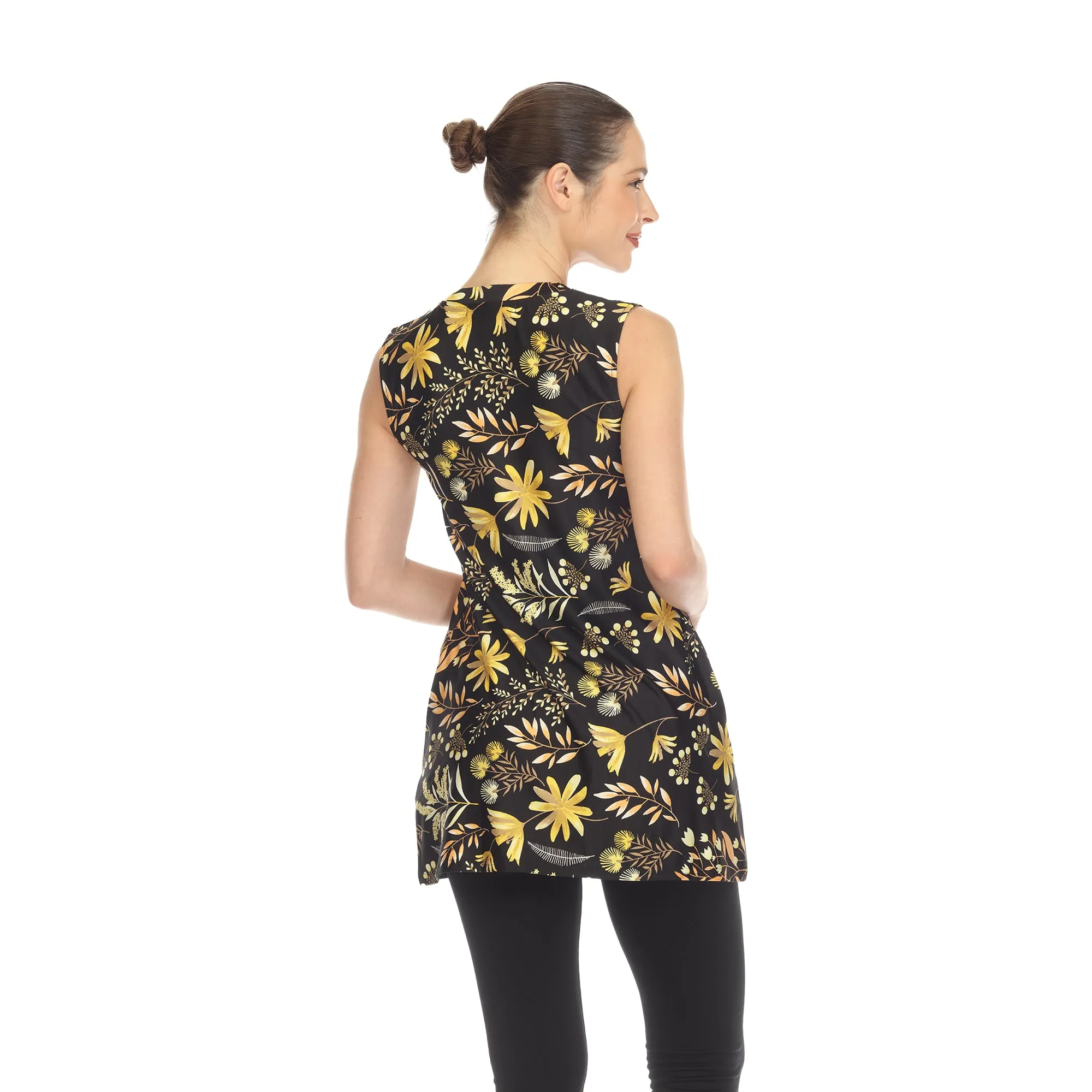 Black Floral Sleeveless Tunic Top sold by Dress Barn product image thumbnail 3