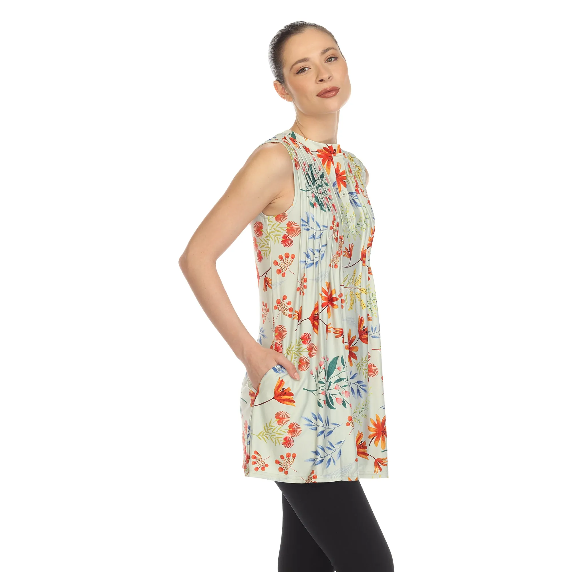 Sage Floral Sleeveless Tunic Top sold by Dress Barn product image thumbnail 2