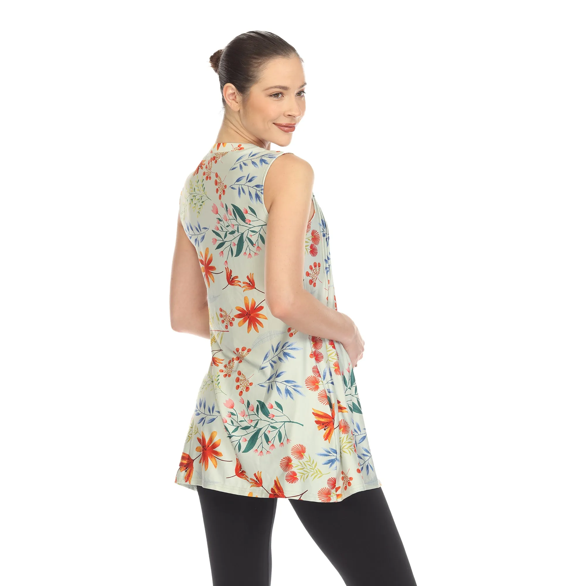 Sage Floral Sleeveless Tunic Top sold by Dress Barn product image thumbnail 3