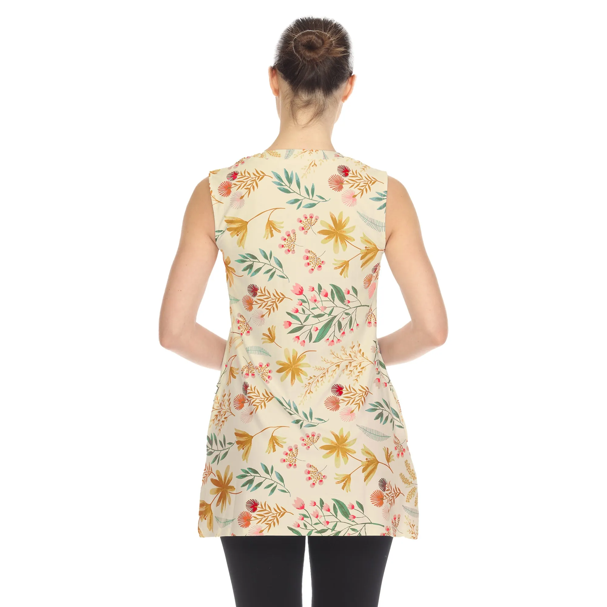 Beige Floral Sleeveless Tunic Top sold by Dress Barn product image thumbnail 3
