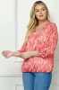 3/4 Button Cuff Sleeve 3 Button V-Neck Smock Shoulder Popover Lined Bubble Blouse - Plus sold by Dress Barn
