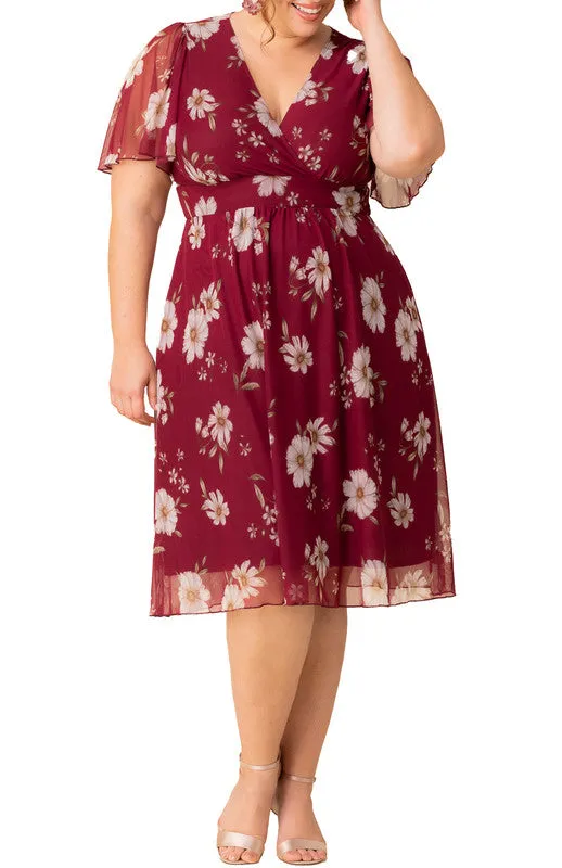 Margot Mesh Cocktail Dress, Floral  - Plus sold by Dress Barn