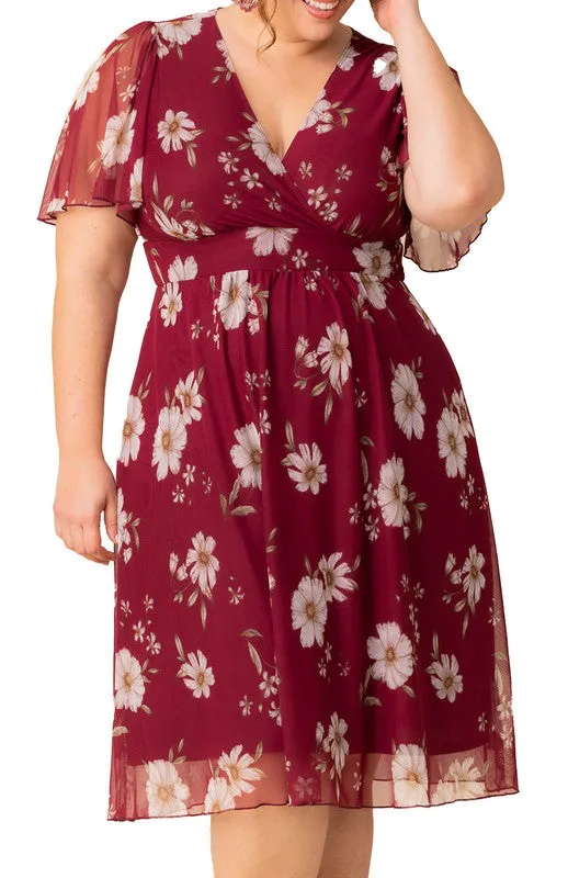 Margot Mesh Cocktail Dress, Floral - Plus sold by Dress Barn product image thumbnail 3