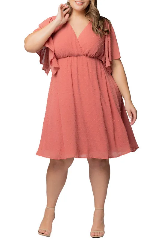 Peach Florence Flutter Sleeve Dress - Plus sold by Dress Barn